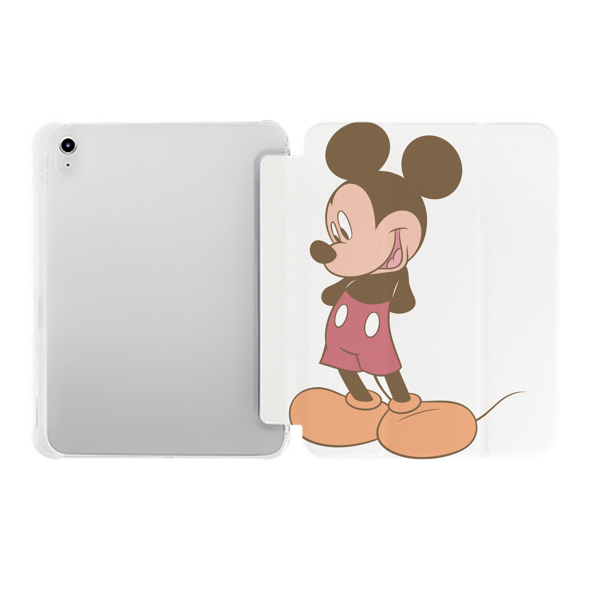 （画像用） ミッキーマウス Mickey Mouse IPad ケース ペン収納付き 三つ折りスタンド PUレザー×シリコン 対応機種9.5/10.5/10.9インチ